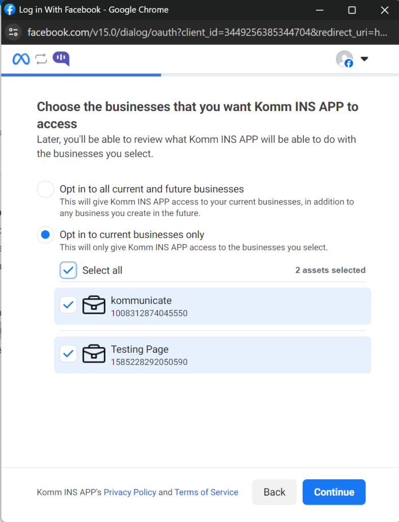 Provide all the required permissions to proceed Provide all the required permissions to Facebook to proceed