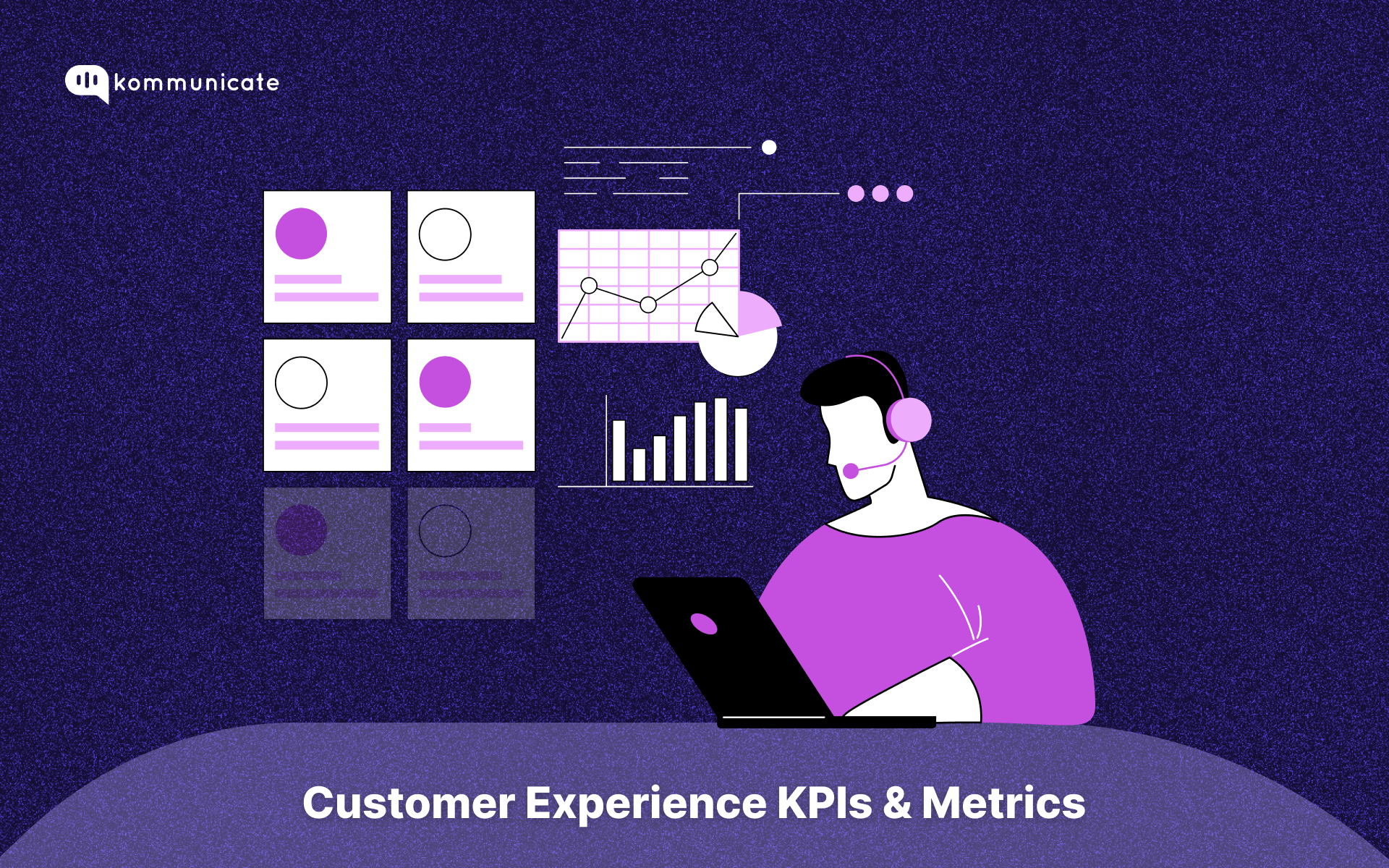 Customer Experience Metrics & KPIs Cover Image of Essential Customer Experience Metrics & KPIs showing different metrics, graphs, bar chart, pie diagram