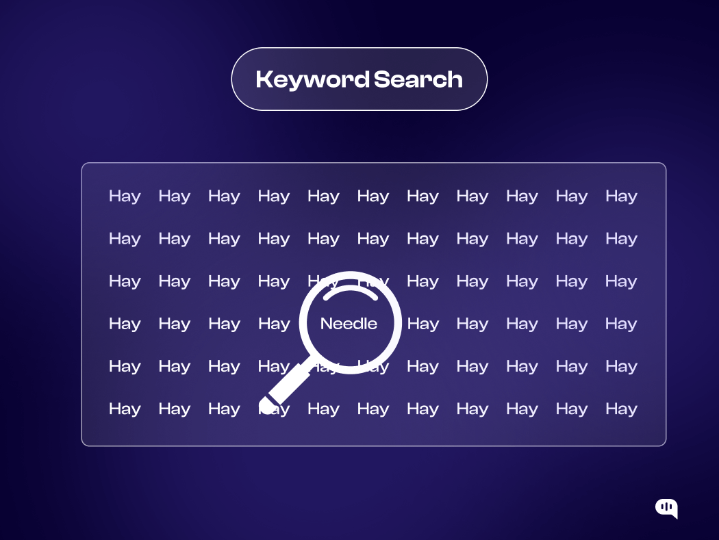 How to do Keyword Research A magnifying glass searching for a needle in a haystack.
