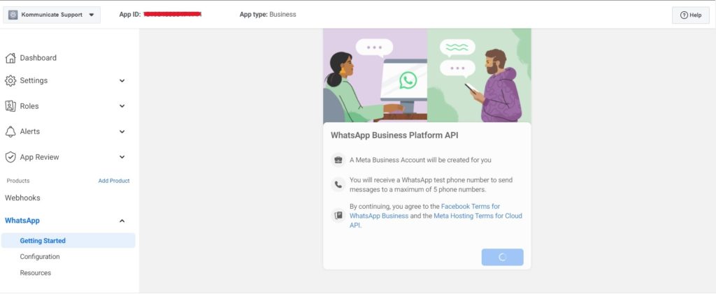 Illustration of a person using WhatsApp to communicate with a business, with text explaining the benefits of using the WhatsApp Business Platform API.