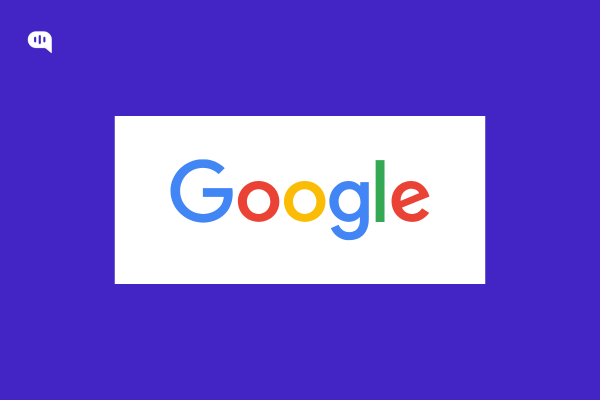 Google Google's logo in a purple background