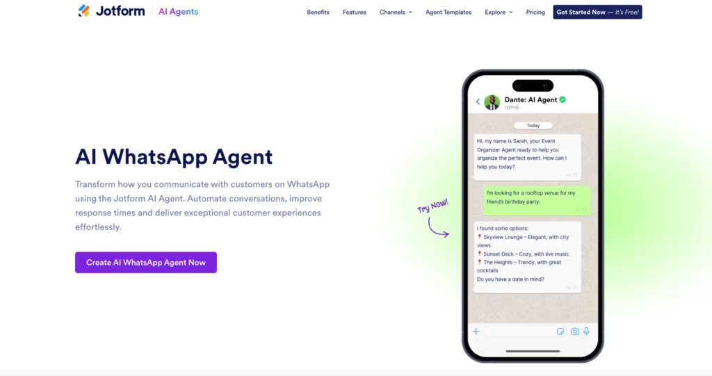 Jotform Jotform WhatsApp AI Agent