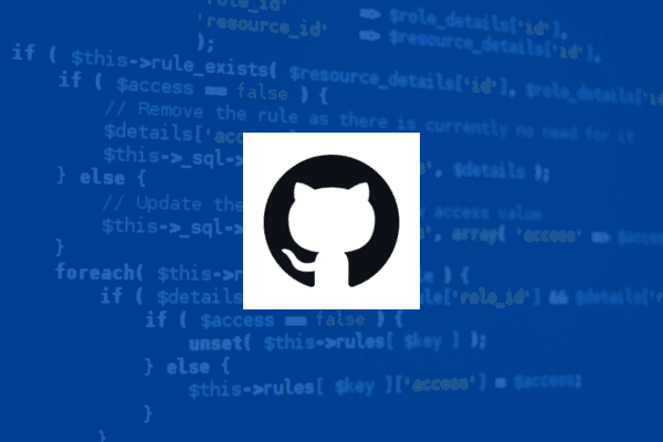 Github logo with Coding in the background