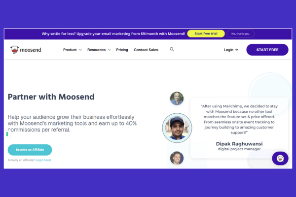 Moosend Affiliate Program