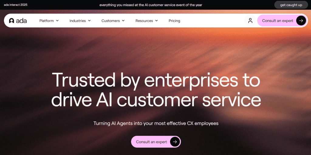 Ada landing page